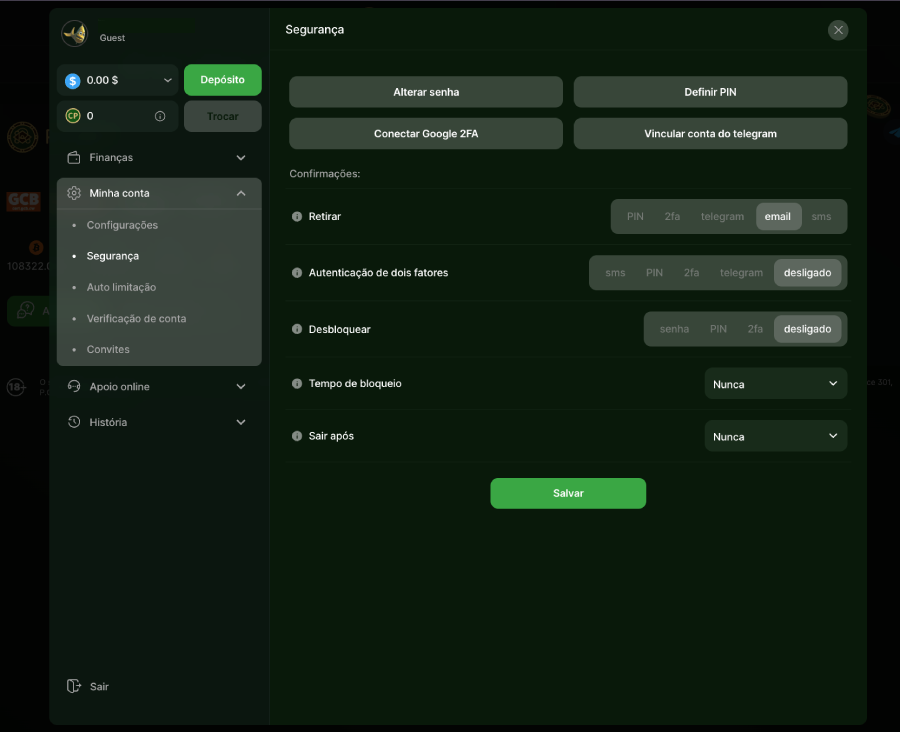 Opções de segurança adicionais à sua conta Riobet