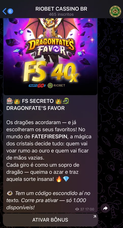 Grupo do Telegram do Riobet cassino.