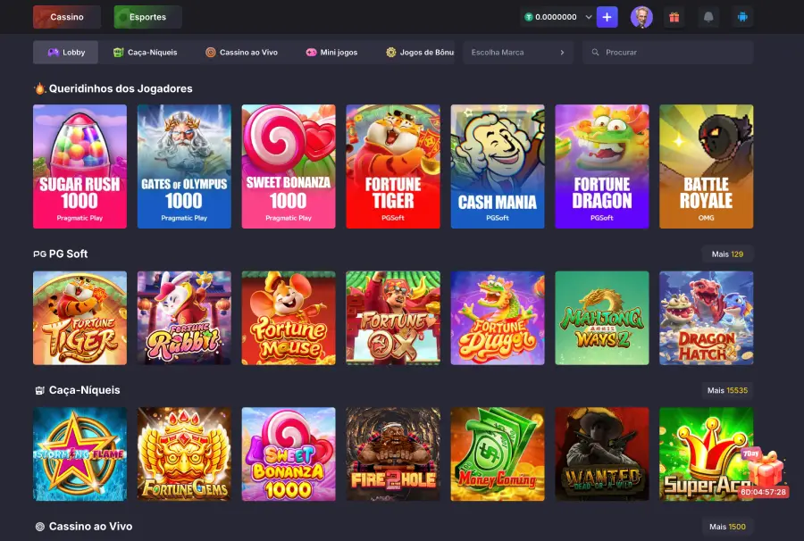Biblioteca de slots e jogos do cassino Playing.io