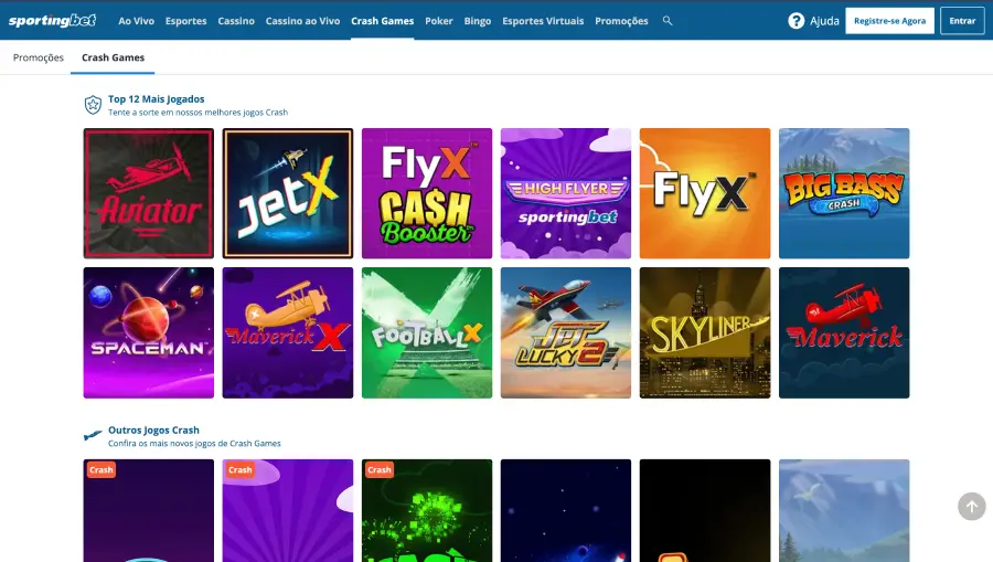 Sportingbet Cassino - Opções de jogos Crash