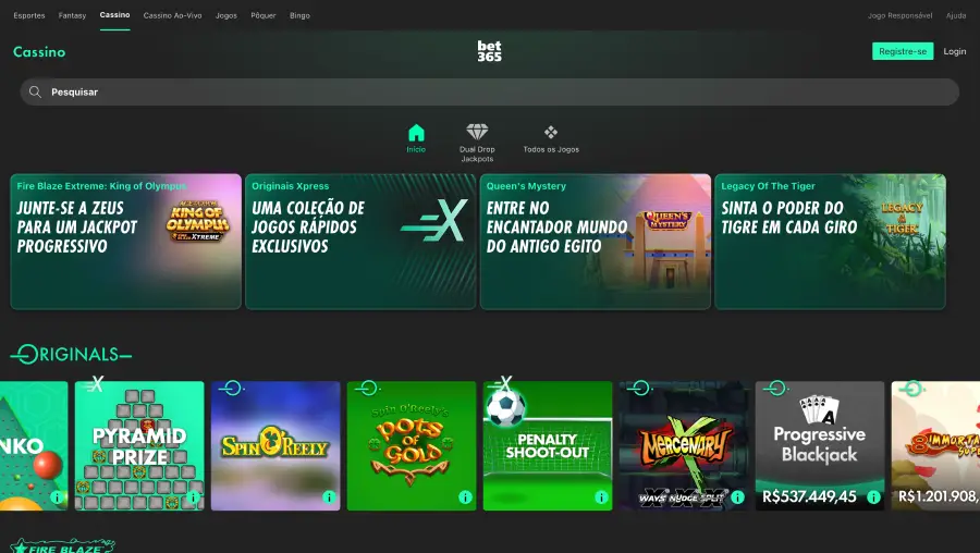 Bet365 Cassino - página inicial