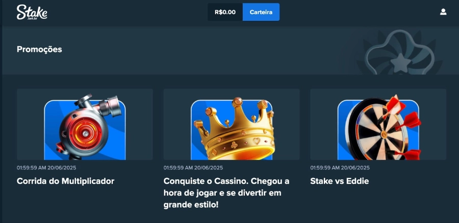 Promoções disponíveis em Stake cassino