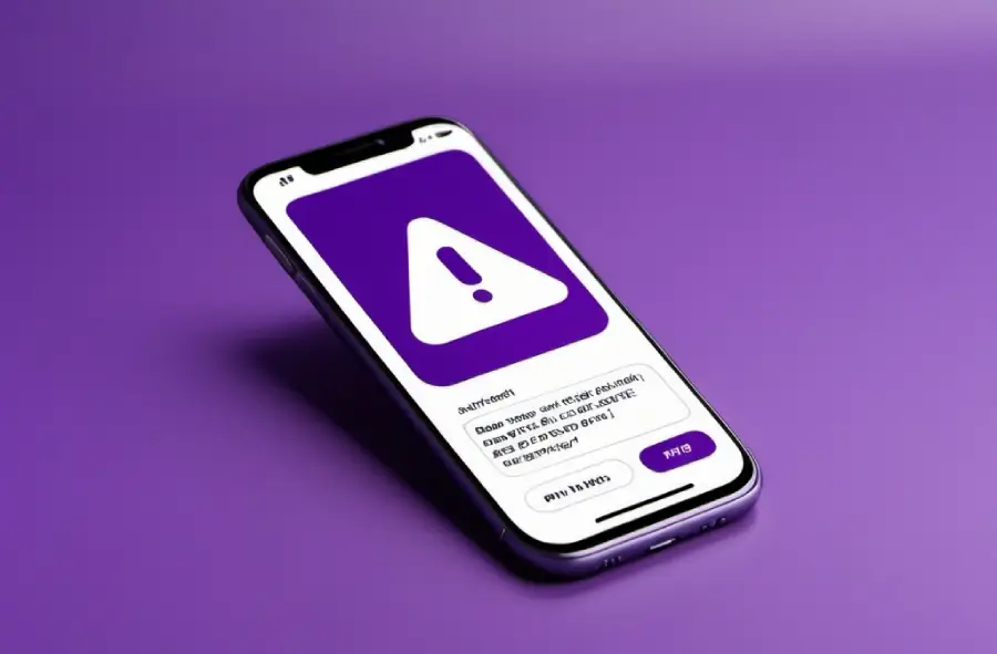 Ilustração alerta de banco digital em celular.