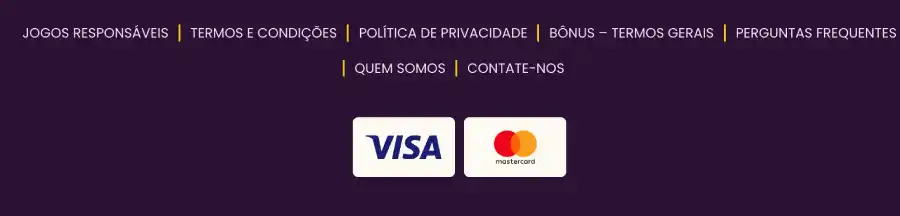 Métodos de pagamento disponíveis antes de logar.