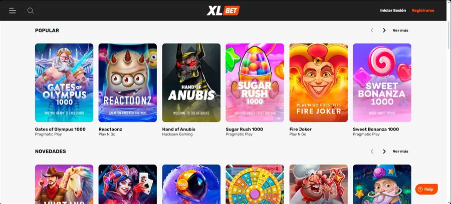 A interface do cassino XLBet é moderna, intuitiva e fácil de navegar.