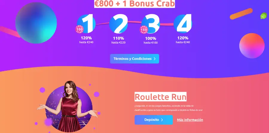 A área de bônus do Cadoola Casino inclui promoções tradicionais e torneios.