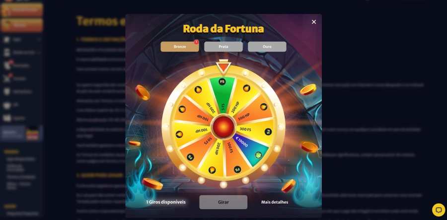 Quanto maior o depósito, melhores os prêmios na Roda da Fortuna Hell Spin