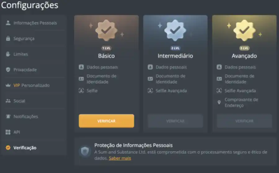 Gameficação do processo de verificação de conta.