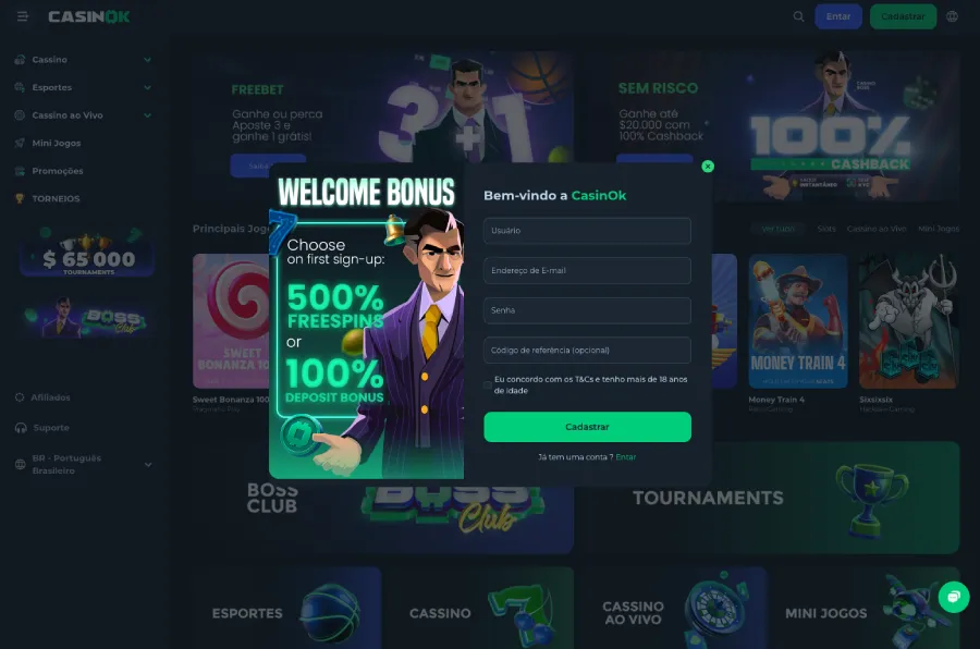 CasinOK como abrir conta