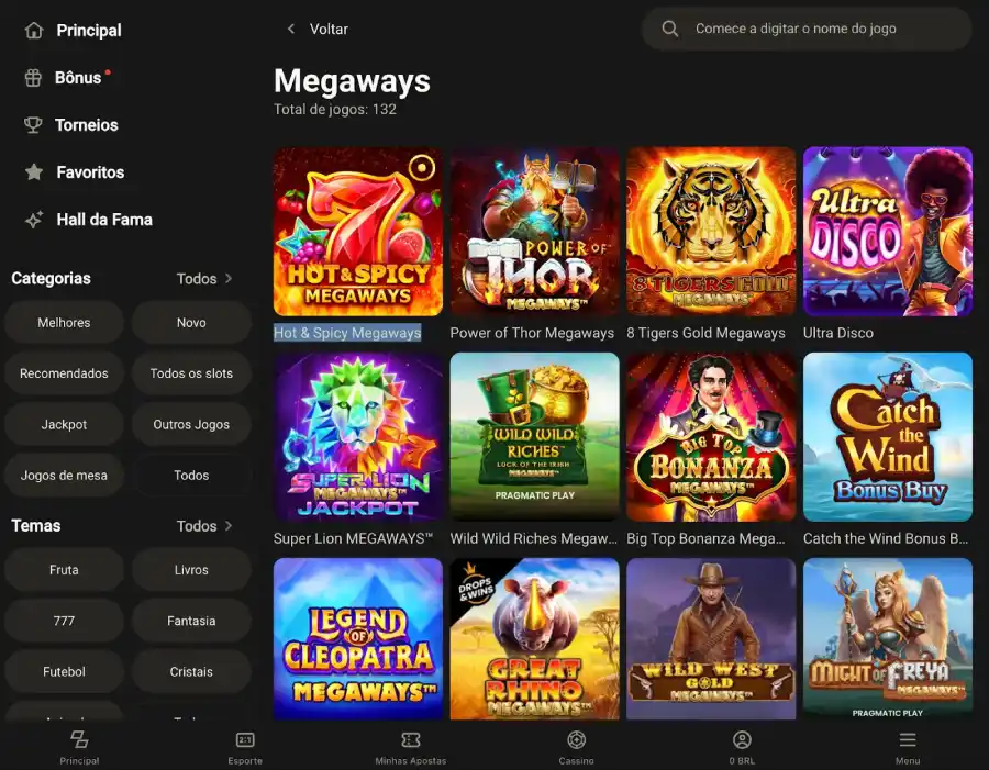 Jogos Megaways disponíveis no Parimatch cassino