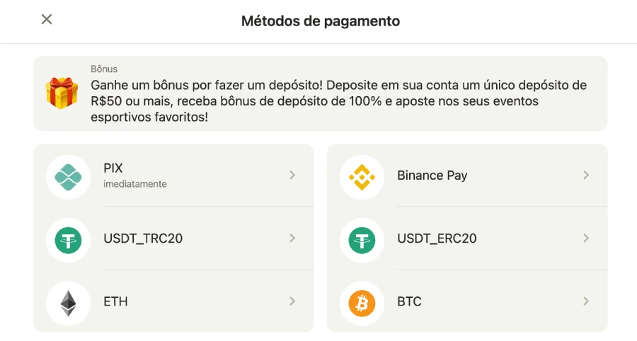 Métodos de pagamento disponíveis para depostar em Parimatch cassino